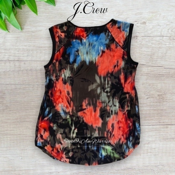 J.Crew sleeveless silk abstract watercolor top *shop@iamwarrior - Picture 5 of 9